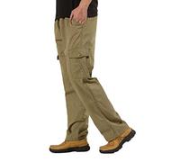 Pantaloni da lavoro cargo per gli uomini in cotone plus size pantaloni tasca velluto tasche generali outdoor escursionismo lavoro pantaloni della tuta, Giallo, XXL