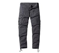 Pantaloni da lavoro cargo per gli uomini multi tasca dritto tinta unita all'aperto pantaloni generali moda pantaloni allentati atletici joggers pantaloni della tuta, Grigio, M