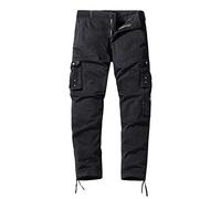 Pantaloni da lavoro cargo per gli uomini multi tasca dritto tinta unita all'aperto pantaloni generali moda pantaloni allentati atletici joggers pantaloni della tuta, Nero , XL