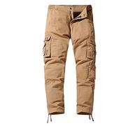 Pantaloni da lavoro cargo per gli uomini multi tasca dritto tinta unita all'aperto pantaloni generali moda pantaloni allentati atletici joggers pantaloni della tuta, cachi, 3XL