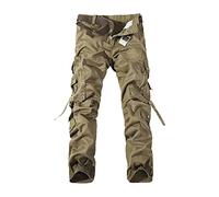 Pantaloni da lavoro cargo per gli uomini Tinta unita Casual Sport Tuta Tasche Outdoor Escursionismo Lavoro Pantaloni della tuta, cachi, 58