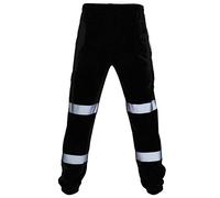 Pantaloni da Lavoro Combat Cargo da Uomo ad Alta Visibilità Riflettenti Impermeabili Antivento Abbigliamento da Lavoro Multi-Tasche Utility di Sicurezza Resistenti per Allenamento Sportivi con Nastro