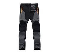 Pantaloni da lavoro da donna termici da trekking per uomo e donna, a maniche corte a 3/4, grigio scuro, XXL