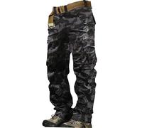 Pantaloni da lavoro da uomo cargo multitasche tattici, tinta unita, vestibilità larga, in cotone, abbigliamento da lavoro per il lavoro quotidiano e le attività ricreative, Grigio scuro, 52