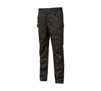 Pantaloni da Lavoro da Uomo U-Power Bravo Top, Pantaloni Cargo con Elastico in Vita, con Tasca Laterale Multifunzionale, Usura Esterna Resistente e Durevole (Black Carbon_XL)