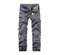 Pantaloni da lavoro da uomo UK Solid Combat Multi Tasche Cargo Pantaloni in Cotone Classico Vestibilità Rilassata Pantaloni Cargo Leggeri Comodi Escursionismo Arrampicata Pesca Pantaloni Multifunzione