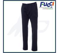 Payper POWER STRETCH Pantalone unisex uomo donna misto cotone tessuto elasticizzato tasche laterali posteriori Blu Navy (5XL)