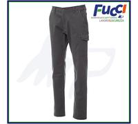 Payper POWER STRETCH Pantalone unisex uomo donna misto cotone tessuto elasticizzato tasche laterali posteriori Grigio Smoke (M)