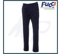 PAYPER POWER STRETCH Pantalone unisex uomo donna misto cotone tessuto elasticizzato tasche laterali posteriori Blu Navy (3XL)