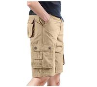 Pantaloni da Lavoro Estivi Uomo Pantaloncini Cargo Uomo Pantaloni Uomo Corti Pantaloni Bermuda Uomo Bermuda Uomo Lunghi Bermuda Baggy Pantaloni da Lavoro Uomo Estivi (Cachi, 7XL)