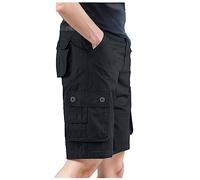 Pantaloni da Lavoro Estivi Uomo Pantaloncini Cargo Uomo Pantaloni Uomo Corti Pantaloni Bermuda Uomo Bermuda Uomo Lunghi Bermuda Baggy Pantaloni da Lavoro Uomo Estivi (Nero, 7XL)