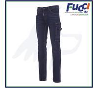 Payper Pantalone Uomo Multitasche West Jeans Denim Stretch 300 gr Délavé (44)
