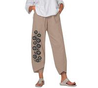 Pantaloni da Lavoro, Pantaloni Casual da Donna per Il Tragitto Casa-Lavoro E per L'Estate Realizzati in Un Elegante Tessuto Misto Lino Perfetti da Abbinare A Top A Maniche Corte O A Tre Quarti