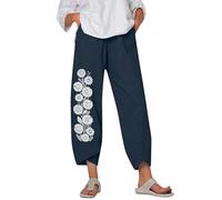 Pantaloni da Lavoro, Pantaloni Casual da Donna per Il Tragitto Casa-Lavoro E per L'Estate Realizzati in Un Elegante Tessuto Misto Lino Perfetti da Abbinare A Top A Maniche Corte O A Tre Quarti