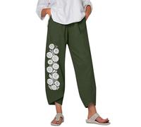 Pantaloni da Lavoro, Pantaloni Casual da Donna per Il Tragitto Casa-Lavoro E per L'Estate Realizzati in Un Elegante Tessuto Misto Lino Perfetti da Abbinare A Top A Maniche Corte O A Tre Quarti