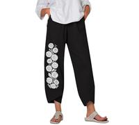 Pantaloni da Lavoro, Pantaloni Casual da Donna per Il Tragitto Casa-Lavoro E per L'Estate Realizzati in Un Elegante Tessuto Misto Lino Perfetti da Abbinare A Top A Maniche Corte O A Tre Quarti