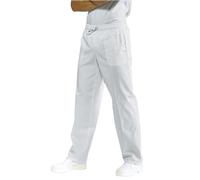Pantaloni da Lavoro,per Cuoco, Cucina, Pizzaiolo,Panettiere,Infermiere,Pasticciere,Alimentari,Unisex,100% Made in Italy (Bianco, M)