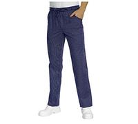 Pantaloni da Lavoro,per Cuoco, Cucina, Pizzaiolo,Panettiere,Infermiere,Pasticciere,Alimentari,Unisex,Made in Italy (Blu Scuro Gessato, M)