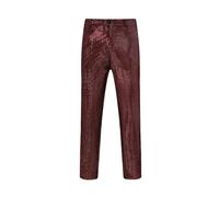 Pantaloni da Lavoro Slim Fit, Pantaloni Casual da Uomo Lucidi della Nuova Moda Primaverile Pantaloni con Paillettes da Uomo (Watermelon Red, 30)