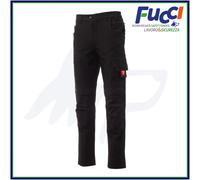 PAYPER Next 4W Pantalone Elasticizzato con Porta Ginocchiere High Tech in Nylon, Colore: Nero, Taglia: 48