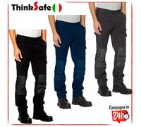 U-Power Pantalone da lavoro con porta ginocchiera, tessuto resistente e traspirante, vita elasticizzata