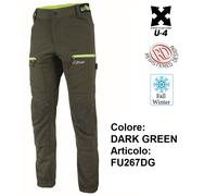 Pantaloni da lavoro U-Power HORIZON U-4 stretch elasticizzati multitasche FU267-