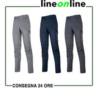 Pantaloni da lavoro U-Power MEEK elasticizzati multitasche slim-fit misto cotone