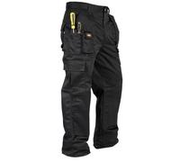 Lee Cooper LCPNT206 Abbigliamento da lavoro Uomo Tasche multiple di facile manutenzione Tasche per ginocchiere di sicurezza Pantaloni cargo da lavoro, Nero, 38W / 33L