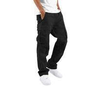 Pantaloni da Lavoro Uomo,Pantaloni Cargo Uomo,Men's Cargo Pants Cargo Trousers Trousers Hiking Pants Plain Comfort Wearable Casual Daily Pants Abbigliamento Completo da (Black, L).