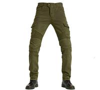 Pantaloni da Moto da Uomo, Jeans da Motociclista Elasticizzati Slim Fit da Uomo, Jeans alla Moda su Tutta La Vita, 4X Imbottitura di Protezione. (Army Green,S)
