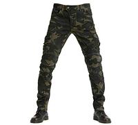 Pantaloni da Moto da Uomo, Jeans da Motociclista Elasticizzati Slim Fit da Uomo, Jeans alla Moda su Tutta La Vita, 4X Imbottitura di Protezione. (Camuffare,M)