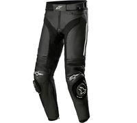 Pantaloni da moto in pelle Alpinestars Missile 3, neri e bianchi 58