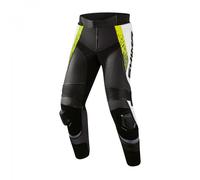 SHIMA STR 2.0 Pantaloni Moto in Pelle, nero-bianco-giallo, taglia 46 per maschi
