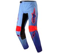 Pantaloni da motocross Alpinestars Fluid Lucent blu-azzurro-arancione 34