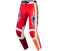 Pantaloni da motocross Alpinestars Racer Portl rosso-arancione-grigio chiaro 30