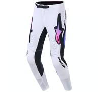 Pantaloni da motocross Alpinestars Supertech Pro Vista bianco-viola-nero 36