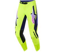 Pantaloni da motocross Alpinestars Supertech Vista giallo fluo-viola-nero 34