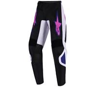 Pantaloni da motocross per bambini Alpinestars Fluid Grid Nero-Grigio chiaro-Viola 24