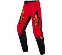 Pantaloni da motocross per bambini Alpinestars Supertech Scenz rosso-nero-giallo 26