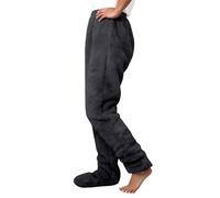 Pantaloni da notte in morbido pile termico per una vestibilità morbida e comoda con rivestimenti. Pantaloni lunghi invernali per il massimo comfort e calore per tutta la stagione., Nero , L