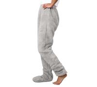 Pantaloni da notte in morbido pile termico per una vestibilità morbida e comoda con rivestimenti. Pantaloni lunghi invernali per il massimo comfort e calore per tutta la stagione., grigio., M