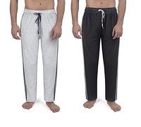 Pantaloni da notte lunghi da uomo (2 pezzi) pigiama, pantaloni da notte 100% cotone
