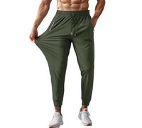 Pantaloni da palestra da uomo con tasche con cerniera, pantaloni sportivi da uomo, ad asciugatura rapida, leggeri, pantaloni da jogging con coulisse elastica in vita, pantaloni della tuta per corsa e