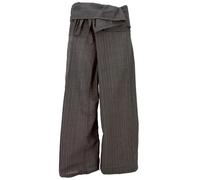 Pantaloni da Pescatore Thailandese in Tessuto a Righe, Pantaloni a Portafoglio, Pantaloni da Yoga, M/L Marrone Scuro, Cotone, Dimensione Indumenti:One Size, Pantaloni da Pescatore Pantaloni da Yoga