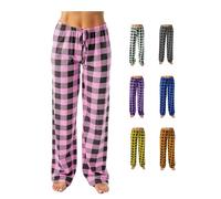 Pantaloni da pigiama da donna a quadri, larghi, elasticizzati, per il tempo libero, comodi, per il tempo libero, morbidi, per il sonno, comodi, da donna, Rosa-1, S