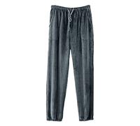 Pantaloni da pigiama da donna in flanella, pantaloni pigiama in pile da donna elasticizzati in vita pantaloni pigiama invernali casual casa lounge indossare comodi pantaloni caldi con tasche, Grigio