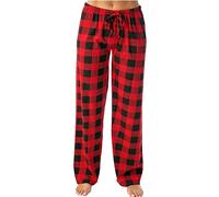 Pantaloni da pigiama da donna, per il tempo libero, a vita alta, elasticizzati, comodi, a quadretti, sottili, ad asciugatura rapida, per la casa, in vita elasticizzata, casual, con coulisse e tasche