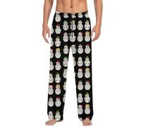 Pantaloni da pigiama da uomo a quadri con elastico in vita, pantaloni da pigiama per le vacanze, novità pantaloni del pigiama con lettera brutta elastica in vita costume di Natale maschile, Nero , XXL