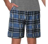 Pantaloni da pigiama da uomo, comodi, a quadri, morbidi, comodi, per il tempo libero, estivi, a quadri, sottili, leggeri, alla moda, P blu., XL