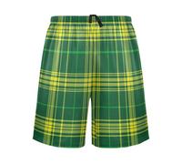 Pantaloni da pigiama da uomo comodi da uomo a quadri verdi gialli da uomo per Natale, verde giallo plaid arte, L